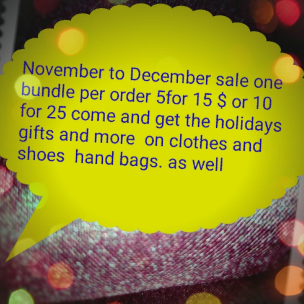 Sale for all clothes one bundle per purchase rember 5 lb shipping wait  plus siz